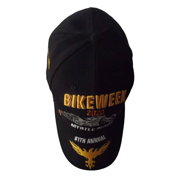 BIKE WEEK Hat 2020 Mrytle Beach black gold baseball cap Adjustable Strapback - Picture 2 of 8